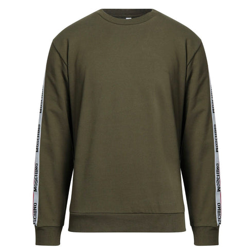 Moschino Underwear Logo Taped Shoulder Khaki Green Sweatshirt A1706 8102 0430